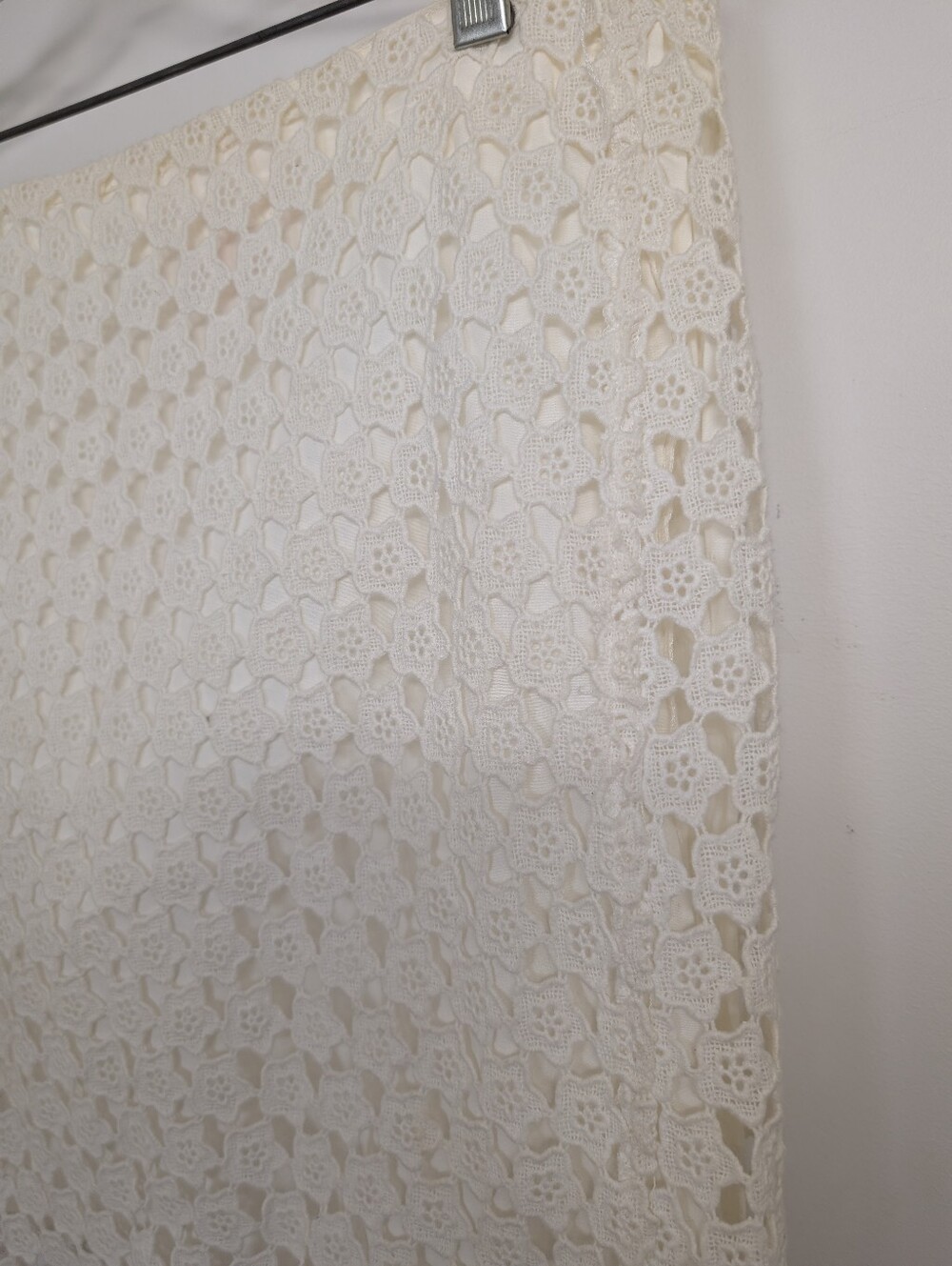 Joe Fresh Eyelet Lace Mini Skirt Size 6 Cream White Boho Cottagecore Summer - Picture 3 of 5